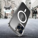 Samsung Galaxy S25 Edge SM-S937, Műanyag hátlap védőtok + szilikon keret, Magsafe töltővel kompatibilis, FlexAir Hybrid Magsafe, átlátszó