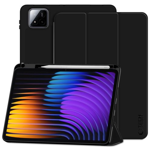 Xiaomi Pad 7 (11.2) / Pad 7 Pro (11.2), mappa tok, közepesen ütésálló, érintőceruza tartó, érintőceruza nélkül, Trifold, TP SC Pen Holder, fekete