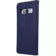   Samsung Galaxy A15 4G / A15 5G SM-A155F / A156B, Oldalra nyíló tok, valódi bőrtok, stand, Smart Pro, sötétkék