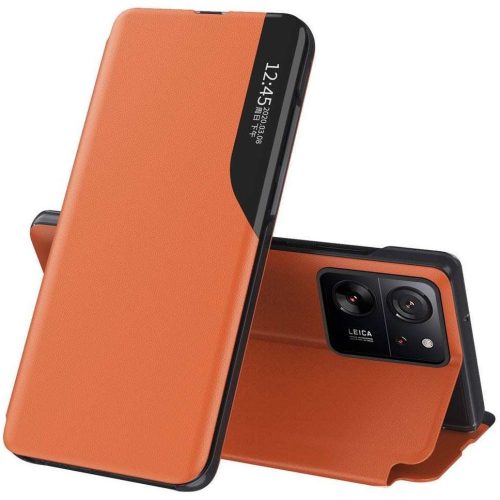 Xiaomi Redmi Turbo 3 / Poco F6, Oldalra nyíló tok, stand, hívás mutatóval, Wooze FashionBook, sárga
