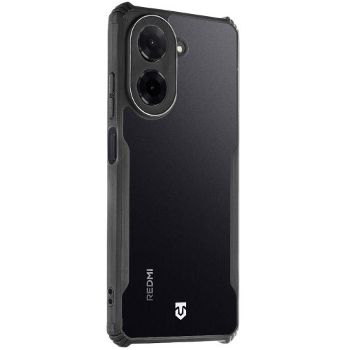 Xiaomi Redmi A5 4G, Szilikon tok, közepesen ütésálló, légpárnás sarok, Tactical Quantum Stealth, átlátszó/fekete