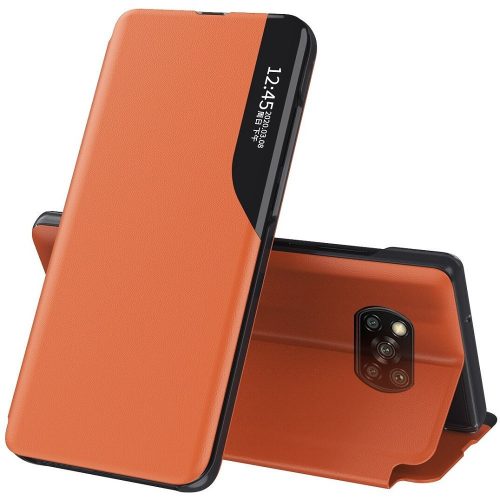 Huawei Honor 400 Lite, Oldalra nyíló tok, stand, hívás mutatóval, Wooze FashionBook, sárga