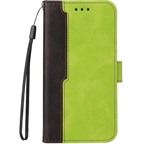 Huawei Honor 400 Lite, Oldalra nyíló tok, stand, kártyatartóval, kézpánttal, Wooze Colour Wallet, zöld