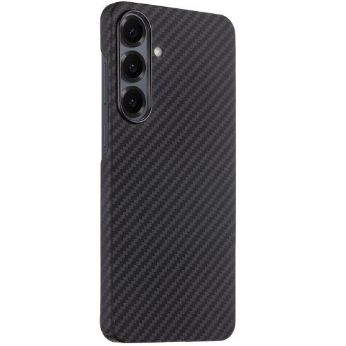 Samsung Galaxy S25 Plus SM-S936, Műanyag hátlap védőtok, közepesen ütésálló, aramidszállal, Magsafe töltővel kompatibilis, karbon minta, Tactical MagForce Aramid, fekete