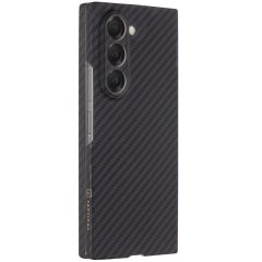   Samsung Galaxy Z Fold6 SM-F956B, Műanyag hátlap védőtok, közepesen ütésálló, aramidszállal, Magsafe töltővel kompatibilis, karbon minta, Tactical MagForce Aramid, fekete