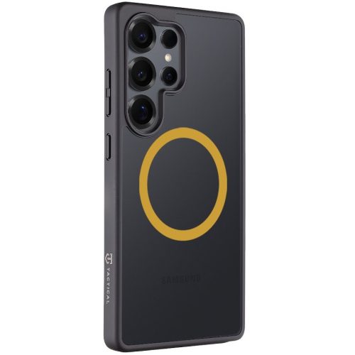 Samsung Galaxy S25 Ultra SM-S938, Műanyag hátlap védőtok + szilikon keret, közepesen ütésálló, Magsafe kompatibilis, Tactical MagForce Hyperstealth 2.0, áttetsző/fekete/sárga