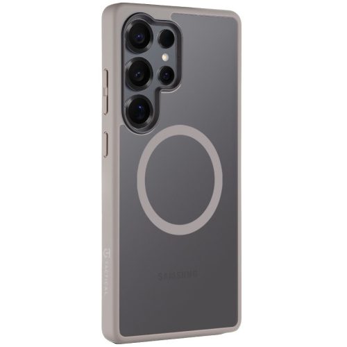 Samsung Galaxy S25 Ultra SM-S938, Műanyag hátlap védőtok + szilikon keret, közepesen ütésálló, Magsafe kompatibilis, Tactical MagForce Hyperstealth, áttetsző/világosszürke