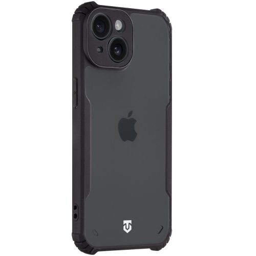 Apple iPhone 15, Szilikon tok, közepesen ütésálló, légpárnás sarok, Tactical Quantum Stealth, átlátszó/fekete