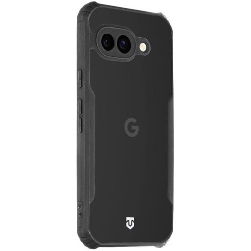 Google Pixel 9a, Szilikon tok, közepesen ütésálló, légpárnás sarok, Tactical Quantum Stealth, átlátszó/fekete