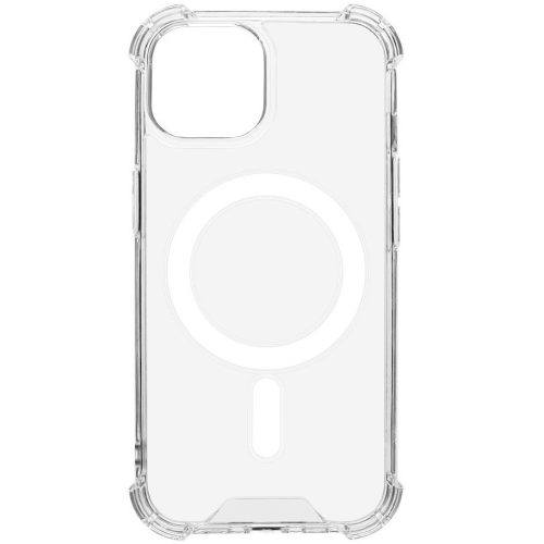 Apple iPhone 15, Műanyag hátlap védőtok + szilikon keret, közepesen ütésálló, Magsafe töltővel kompatibilis, Tactical MagForce Plyo, átlátszó