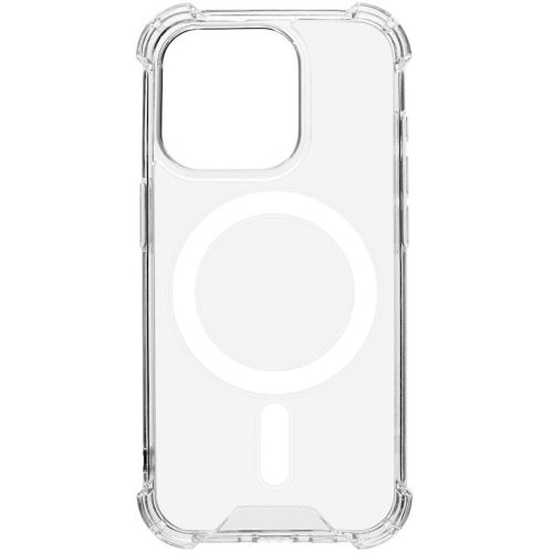 Apple iPhone 15 Pro, Műanyag hátlap védőtok + szilikon keret, közepesen ütésálló, Magsafe töltővel kompatibilis, Tactical MagForce Plyo, átlátszó