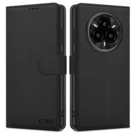   Realme 14 Pro, Oldalra nyíló tok, stand, mágnes csattal, TP Wallett, fekete