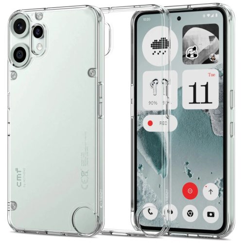 Nothing CMF Phone 2 Pro, Műanyag hátlap védőtok + szilikon keret, FlexAir Hybrid, átlátszó