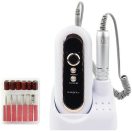 Elektromos körömcsiszoló gép, akkumulátoros, kijelzővel, hordozható, övcsipesszel, Blueque BQ-504, fehér