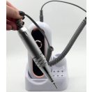 Elektromos körömcsiszoló gép, akkumulátoros, kijelzővel, hordozható, övcsipesszel, Blueque BQ-504, fehér