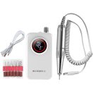 Elektromos körömcsiszoló gép, akkumulátoros, kijelzővel, hordozható, övcsipesszel, Blueque BQ-119, fehér