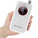 Elektromos körömcsiszoló gép, akkumulátoros, kijelzővel, hordozható, övcsipesszel, Blueque BQ-119, fehér