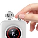 Elektromos körömcsiszoló gép, akkumulátoros, kijelzővel, hordozható, övcsipesszel, Blueque BQ-119, fehér