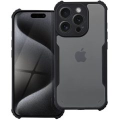   Apple iPhone 17, Szilikon tok, közepesen ütésálló, légpárnás sarok, akril hátlap, Anti-Drop Case, átlátszó/fekete