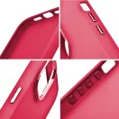 Apple iPhone 17 Pro, Szilikon tok, közepesen ütésálló, fémhatású kamera keret, Frame Case, magenta