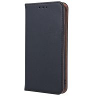   Apple iPhone 17 Pro Max, Oldalra nyíló tok, valódi bőrtok, stand, Smart Pro, fekete