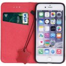 Apple iPhone 17 Pro Max, Oldalra nyíló tok, valódi bőrtok, stand, Smart Pro, piros