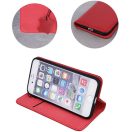 Apple iPhone 17 Pro Max, Oldalra nyíló tok, valódi bőrtok, stand, Smart Pro, piros