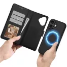 Apple iPhone 17, Oldalra nyíló tok, stand, mágnes csattal, kivehető tokkal, Magsafe töltővel kompatibilis, TP Wallett Magsafe, fekete