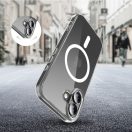 Apple iPhone 17, Műanyag hátlap védőtok + szilikon keret, Magsafe töltővel kompatibilis, FlexAir Hybrid Magsafe, átlátszó