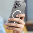 Apple iPhone 17, Műanyag hátlap védőtok + szilikon keret, Magsafe töltővel kompatibilis, FlexAir Hybrid Magsafe, átlátszó