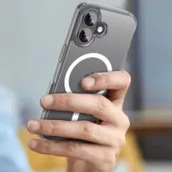  Apple iPhone 17, Műanyag hátlap védőtok + szilikon keret, Magsafe töltővel kompatibilis, FlexAir Hybrid Magsafe, átlátszó
