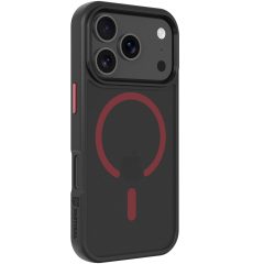   Apple iPhone 17 Pro, Műanyag hátlap védőtok + szilikon keret, közepesen ütésálló, Magsafe kompatibilis, Tactical MagForce Hyperstealth 2.0, áttetsző/fekete/piros