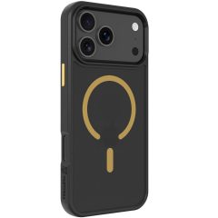   Apple iPhone 17 Pro Max, Műanyag hátlap védőtok + szilikon keret, közepesen ütésálló, Magsafe kompatibilis, Tactical MagForce Hyperstealth 2.0, áttetsző/fekete/sárga