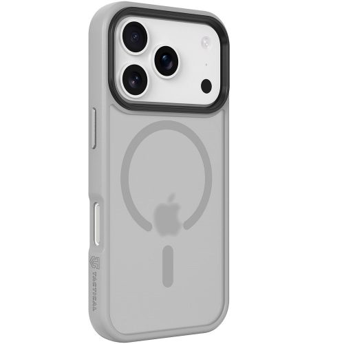 Apple iPhone 17 Pro, Műanyag hátlap védőtok + szilikon keret, közepesen ütésálló, Magsafe kompatibilis, Tactical MagForce Hyperstealth, áttetsző/világosszürke