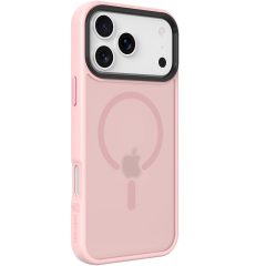   Apple iPhone 17 Pro Max, Műanyag hátlap védőtok + szilikon keret, közepesen ütésálló, Magsafe kompatibilis, Tactical MagForce Hyperstealth, áttetsző/rózsaszín