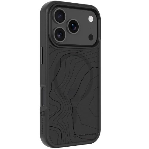 Apple iPhone 17 Pro, Műanyag hátlap védőtok + szilikon keret, közepesen ütésálló, Magsafe kompatibilis, térkép minta, Tactical MagForce Hyperstealth Sika, áttetsző/szürke