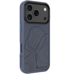   Apple iPhone 17 Pro, Műanyag hátlap védőtok + szilikon keret, közepesen ütésálló, Magsafe kompatibilis, térkép minta, Tactical MagForce Hyperstealth Sika, áttetsző/sötétkék