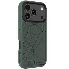   Apple iPhone 17 Pro, Műanyag hátlap védőtok + szilikon keret, közepesen ütésálló, Magsafe kompatibilis, térkép minta, Tactical MagForce Hyperstealth Sika, áttetsző/zöld