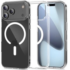   Apple iPhone 17 Pro, Műanyag hátlap védőtok + szilikon keret, Magsafe töltővel kompatibilis, FlexAir Hybrid Magsafe, átlátszó