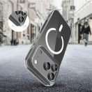 Apple iPhone 17 Pro, Műanyag hátlap védőtok + szilikon keret, Magsafe töltővel kompatibilis, FlexAir Hybrid Magsafe, átlátszó