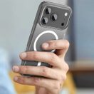 Apple iPhone 17 Pro, Műanyag hátlap védőtok + szilikon keret, Magsafe töltővel kompatibilis, FlexAir Hybrid Magsafe, átlátszó