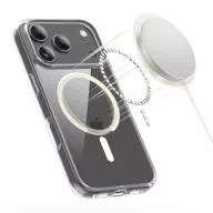   Apple iPhone 17 Pro Max, Műanyag hátlap védőtok + szilikon keret, Magsafe töltővel kompatibilis, FlexAir Hybrid Magsafe, átlátszó