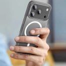 Apple iPhone 17 Pro Max, Műanyag hátlap védőtok + szilikon keret, Magsafe töltővel kompatibilis, FlexAir Hybrid Magsafe, átlátszó