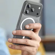   Apple iPhone 17 Pro Max, Műanyag hátlap védőtok + szilikon keret, Magsafe töltővel kompatibilis, FlexAir Hybrid Magsafe, átlátszó