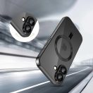 Apple iPhone 17, Műanyag hátlap védőtok + szilikon keret, közepesen ütésálló, Magsafe töltővel kompatibilis, fényes keret, Magflex Magsafe, átlátszó/fekete