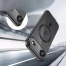 Apple iPhone Air (2025), Műanyag hátlap védőtok + szilikon keret, közepesen ütésálló, Magsafe töltővel kompatibilis, fényes keret, Magflex Magsafe, átlátszó/fekete