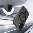 Apple iPhone 17, Műanyag hátlap védőtok + szilikon keret, közepesen ütésálló, Magsafe töltővel kompatibilis, Magslim Magsafe, áttetsző/fekete