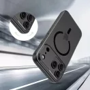 Apple iPhone 17 Pro, Műanyag hátlap védőtok + szilikon keret, közepesen ütésálló, Magsafe töltővel kompatibilis, Magslim Magsafe, áttetsző/fekete