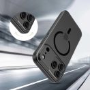 Apple iPhone 17 Pro Max, Műanyag hátlap védőtok + szilikon keret, közepesen ütésálló, Magsafe töltővel kompatibilis, Magslim Magsafe, áttetsző/fekete