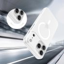 Apple iPhone 17 Pro Max, Műanyag hátlap védőtok + szilikon keret, közepesen ütésálló, Magsafe töltővel kompatibilis, Magslim Magsafe, áttetsző/fehér